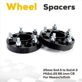 1stpower-tech 100-5450450-66112125-100 4pcs 1 Inch 25mm 5x114.3 Hubcentric Wheel Spacers For Nissan 240sx 350z 370z G35 G37