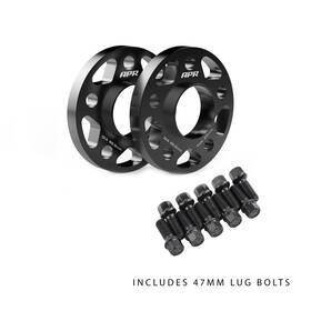 Kt100024 Apr Wheel Spacer Pair 20mm Thick 5x112 66.5 Cb With 10pc 47mm Bolts