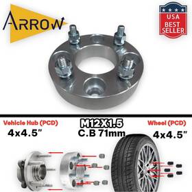 4450-4450b Arrow 1.25 Inch Thick Wheel Spacer Adapter 4x4.5 To 114.3mm M12x1.5 Studs C.b 71mm 4450-4450b Arrow 1.25 Inch Thick Wheel Spacer Adapter 4x4.5 To 114.3mm M12x1.5 Studs C.b 71mm