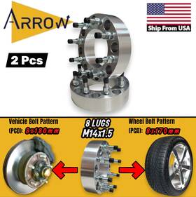 8180-8170e Arrow 2 Wheel Adapter 8x180mm To 8x170mm Inch Thick Fit Ford 8x170 Wheels On 8x180 Truck