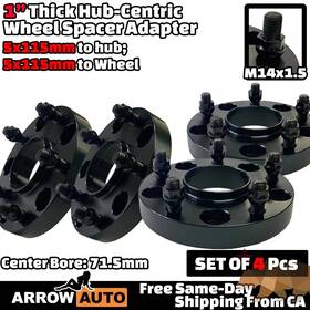 Hc5115 Arrow 141 4x 1 Inch Thick 5x115 71.5mm Bore Hub Centric Wheel Spacer Fit Charger Challenger 300