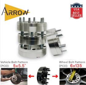 Hc555 Arrow 141 4pcs 2 Inch 5x5.5 To 6x135 Adapter Ram1500 Trucks Conversion Ford F150 Wheels