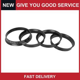 Automall Tech 726215607062 Universal 57.1-54.1mm Car Hub Rings Wheel Bore Center Spacer Black Pack Of 4