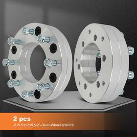 Autopartsclub2018 127815-apc 2x 2 Inch 6x5.5 To 8x6.5 Wheel Adapters 14x1.5 For Chevy Silverado Gmc Sierra 1500