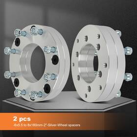 Autopartsclub2018 127817-apc 2x 2 Inch 6x5.5 To 8x180 Wheel Adapter 14x1.5 For Chevrolet Silverado 1500 Tahoe Gmc