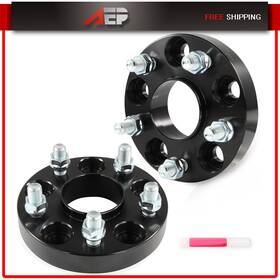Auto128896ppy Autopuppy 2 X 1 Inch 5x4.5 5x114.3mm M14x1.5 Studs 64.1mm Wheel Spacers Hubcentric Black