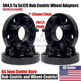 5450-5120 Aw Accessories Usa 4pc 5x4.5 To 5x120 Wheel Adapters 14x1.5 Studs Use Wheels On Honda 5x114.3