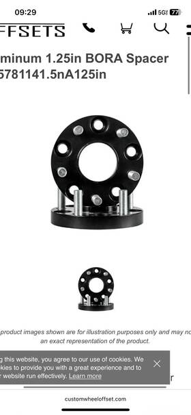 Bora 65.5781141.5na125in Hub Centric Wheel Spacers 6 X 1.25