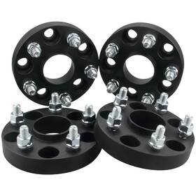 0112-0250641-3741 Dcvamous 4pc Black 5x4.5 Hubcentric Wheel Spacers 1 Inch With M12x1.5 Studs