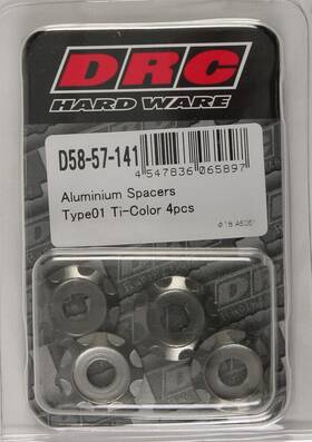 D58-57-141 Drc - Aluminum Spacers Type 1 Titanium M6x12mm 4/pk