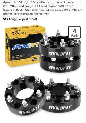 Ff-6314k Dynofit 6x5.5 Forged 1.5inch Hubcentric Wheel Spacer For 19-26 Ford Ranger Read