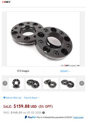 Ecs Tuning 001058ecs04a-25 25mm Wheel Spacers Bmw 5x120
