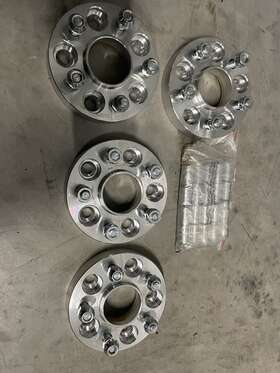 4x-25mm-5108-63.4 Efficient Commerce 4pc 25mm 1 Inch Hubcentric 5x108 To Wheel Spacers - 63.4 Bore 12x1.5 Studs