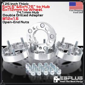 5475-5112 Esaccessoryparts 4x 1.25 Inch Different Wheel Adapter Conversion 5x4.75 Hub To 5x112mm M12x1.5 Stud 5475-5112 Esaccessoryparts 4x 1.25 Inch Different Wheel Adapter Conversion 5x4.75 Hub To 5x112mm M12x1.5 Stud