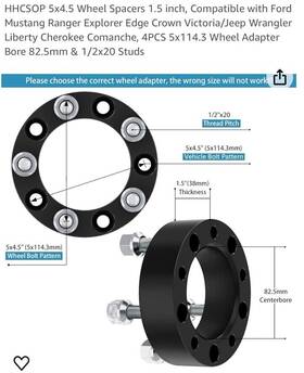 23903 Hhcsop 4pc 1.5 Inch Hubcentric 5x4.5 5x114.3 Wheel Spacers For Ford Mustang Bronco Ranger