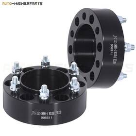 10056634 Higher-autoparts For Toyota Fj Cruiser 2pcs Black Wheel Spacers 6x5.5 To 12x1.5 Studs 2 Inch