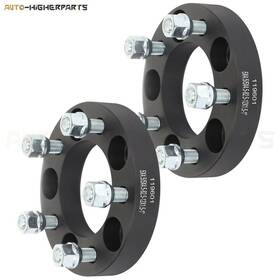 10056660 Higher-autoparts 2 Pcs Black Wheel Spacers 5x4.5 12x1.5 Studs 1 Inch 25mm Thick For Honda Toyota