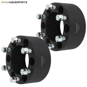 10056663 Higher-autoparts 2x Black Wheel Spacers 6x5.5 14x1.5 Studs 3 Inch Thick For Chevrolet Silverado 1500