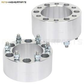 10056664 Higher-autoparts 2x Silver Wheel Spacers 6x5.5 12x1.5 Studs 3 Inch Thick For Toyota Tacoma 4runner