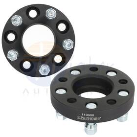 10056696 Higher-autoparts For Ford Mustang 2 Pcs Black Wheel Spacers 5x4.5 14x1.5 Studs 1 Inch 25mm Thick