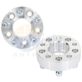 10056699 Higher-autoparts For Ford Mustang 2 Pcs Silver Wheel Spacers 5x4.5 14x1.5 Studs 1.5 Inch 38mm Thick