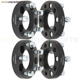10056768 Higher-autoparts For Honda Toyota 4x Black Wheel Spacers 5x4.5 12x1.5 Studs 1 Inch 25mm Thick