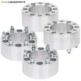 10056771 Higher-autoparts 4x Silver Wheel Spacers 6x5.5 12x1.5 Studs 3 Inch Thick For Toyota Tacoma 4runner