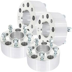 10056784 Higher-autoparts 4x Silver Wheel Spacers 5x4.75 12x1.5 Studs 2.5 Inch For Chevrolet Cadillac Gmc