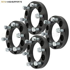 10056809 Higher-autoparts 4x Black Wheel Spacers 6x5.5 12x1.5 Studs 1 Inch For Chevrolet Toyota Tacoma
