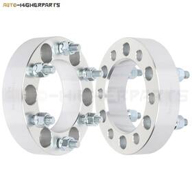 9934975 Higher-autoparts 2x Silver Wheel Spacers 6x5.5 12x1.5 Studs 1.5 Inch Fits Toyota 4runner Hummer H3