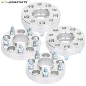 9935206 Higher-autoparts 4x Silver Wheel Spacers 5x4.5 12x1.5 Studs 1.25 Inch Fits Honda Civic Accord