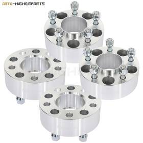 9935207 Higher-autoparts 4x Silver Wheel Spacers 5x4.5 12x1.5 Studs 2 Inch For Ford Mustang Taurus Lincoln