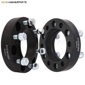 9951017 Higher-autoparts 2x 1.25 Inch 6x5.5 12x1.5 Black Hubcentric Wheel Spacers Fits Toyota Tundra 00-06
