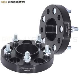 9951110 Higher-autoparts 2x Black Wheel Spacers 5x4.5 To 12x1.5 Studs 1 Inch For Hyundai Mazda Kia