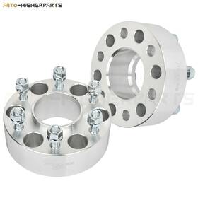 9951564 Higher-autoparts For Chevrolet Trailblazer Gmc 2x Silver Wheel Spacers 6x5 12x1.5 Studs 2 Inch Thick