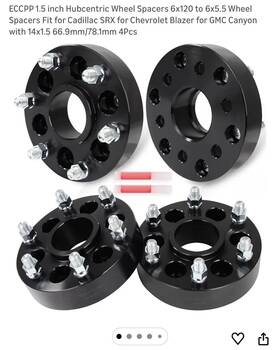 845413-5379-1031338402 Hubcentric 6x120/6x5.5-66.9/78. 1h -14x1.5-1.5 Inch Wheel Spacers