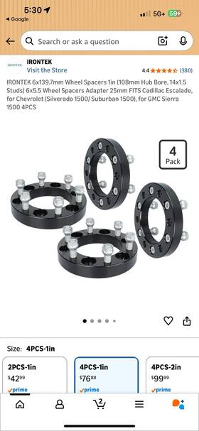 Wsa80015 Irontek 1 Inch Wheel Spacers 6x139.7mm 108mm Hub Bore 14x1.5 Studs 6x5.5 Wsa80015 Irontek 1 Inch Wheel Spacers 6x139.7mm 108mm Hub Bore 14x1.5 Studs 6x5.5