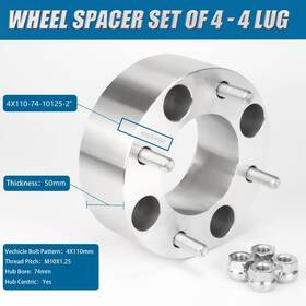 50-4110-10125 Jiiinmiiin 4x110 To Atv Wheel Spacers 2 Inch 50mm Wheelcentric Adapter 50-4110-10125 Jiiinmiiin 4x110 To Atv Wheel Spacers 2 Inch 50mm Wheelcentric Adapter