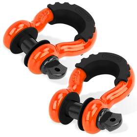 Liberrway 711041991560 Shackles 3/4 Inch 2 Pack D Ring Shackle 3/4ftft With 7/8ftft Pin Orange