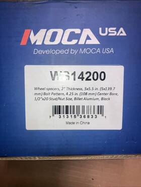 Moca Auto Parts Ws14200 5x5.5 Wheel Spacers Mocha 2 Inch