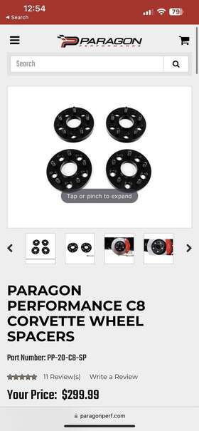 Pp-20-c8-sp Paragon Performance C8 Corvette Wheel Spacers Pp-20-c8-sp Paragon Performance C8 Corvette Wheel Spacers