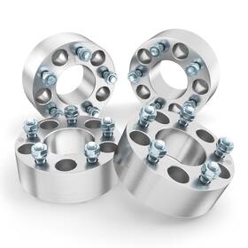 Pe-4x-38mm-5135-87.1-14x2 Precision European Motorwerks 4pc Set 1.5 Inch Thick 5x135 Silver Wheel Spacers 14x2 Studs Fits Ford 5lug