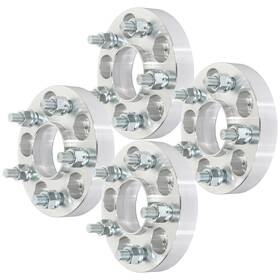 10872188 Qualitiparts 4 Pcs 1 Inch 5x110 12x1.25 Studs Wheel Spacers Silver For Jeep Fiat Chrysler Dodge
