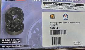 15201.20 Realtruck 15201.2 2 X Rugged Ridge Wheel Spacers Black 1.25 Inch Fits 2015-2021 Jeep Renegade