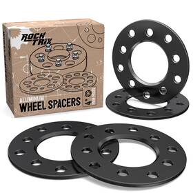 Rocktrix 4x-6.35mm-5127/5139.7-87.1-bk 4pc 1/4 Inch Flat Black 5x127 And 5x139.7 Wheel Spacers - Dual Bolt Pattern 87mm Bore