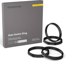 Stancemagic Hr-66.6 57.1 Hubcentric Rings Pk Of 4 -57.1mm 57.1mm Id To 66.6mm Od Black