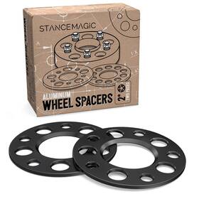 Pe-5mm-5120-74.1-bk Stancemagic 2pcs 5mm Black Hubcentric Wheel Spacers No Lip 5x120 74.1mm Centerbore Hub