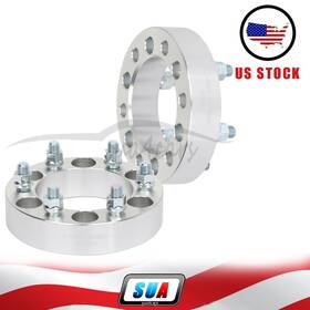 S4119609 Sua4cars 2 Pcs 1.5 Inch 6x5.5 To 6x135 14x1.5 Studs Wheel Spacers For Chevrolet Silverado Gmc
