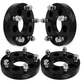 S4819571 Sua4cars 4x 1.25 Inch 5x4.5 To 5x5.5 Black Wheel Adapters 1/2 Studs For Ford Ranger Xl Jeep