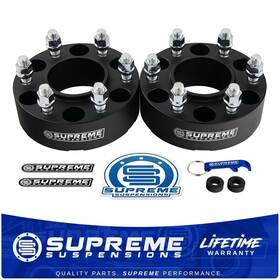 M14x1.5 Supreme Suspensions 67398 Ws25.2 Blk F150 2x 1.5 Inch Hubcentric Wheel Spacers For 2015-2022 Ford F-150 6x135mm Studs